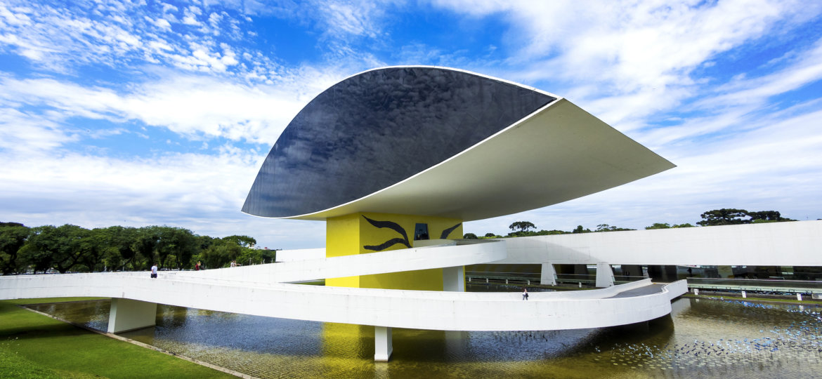 Oscar Niemeyer Museum (aka Mon) In Curitiba, Parana, Brazil